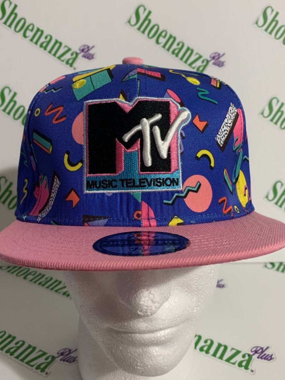 Headgear Classics Hat HGC Fitted MTV Music Television Blue Pink Cap 7 1/2 - Picture 1 of 7